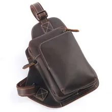 Мужская сумка Crazy Horse из воловьей кожи с ремнем на груди для мужчин, сумка через плечо, винтажная Высококачественная брендовая Повседневная сумка-мессенджер