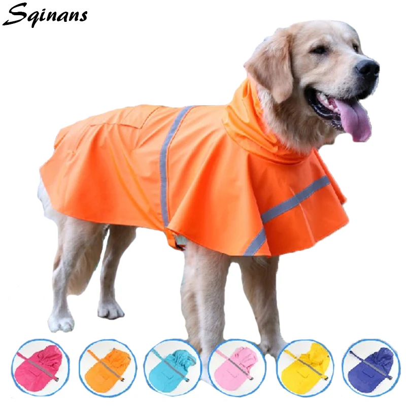 Sqinans XS-XXL дождевик для собак водонепроницаемые большие пальто безопасность