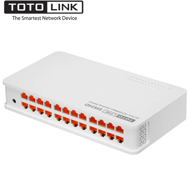 

TOTOLINK SW24D 24-Port 10/100Mbps Desktop Network Switch Fast Ethernet Switch, Auto MDI/MDIX, Full or Half Duplex, Plug and Play