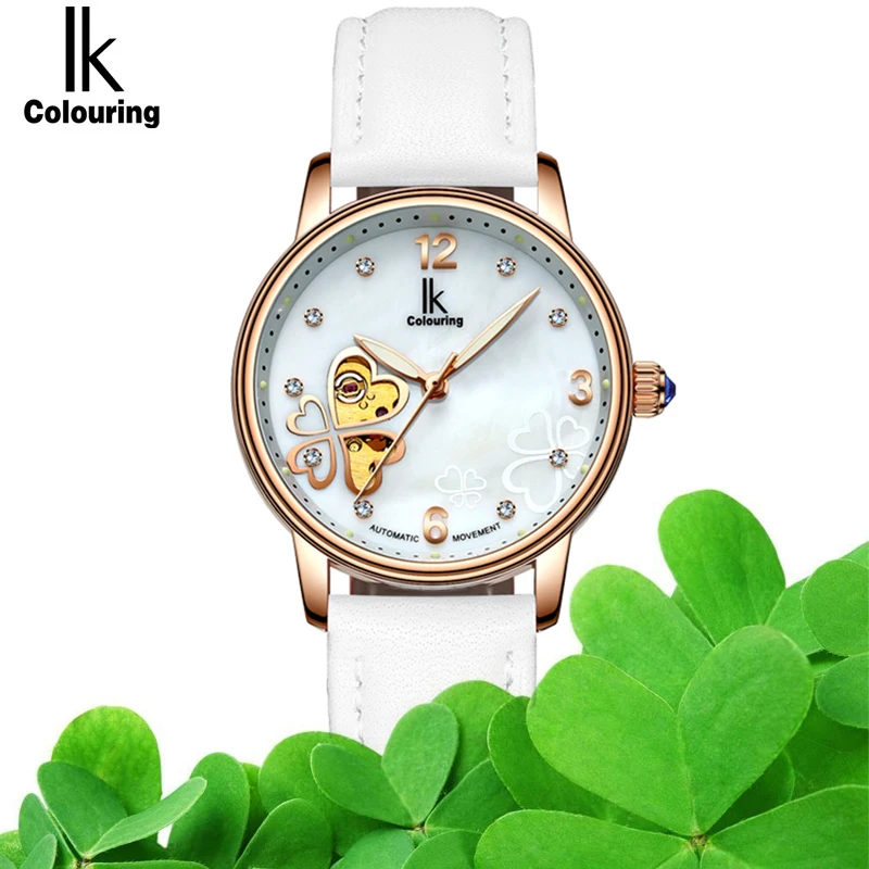 

IK COLOURING Luminous Display Hollow Clover Creative Diamond Dial Fashion Women Watch