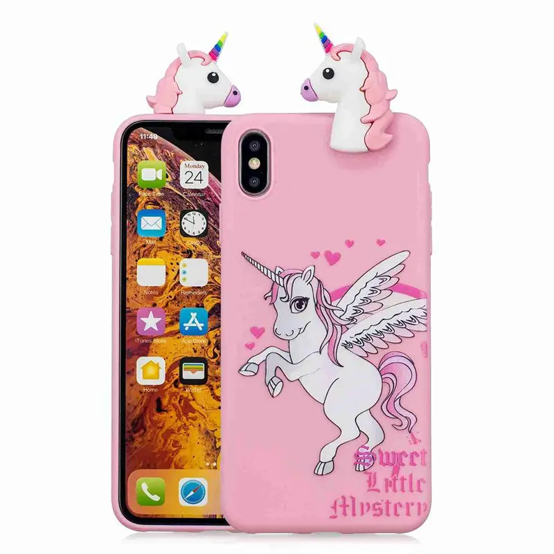 Case For iPhone XS Max XR X 8 7 Plus 6 6s 5 5s SE Protective Shell 3D Cute Silicone Back Cover Soft phone accessories |
