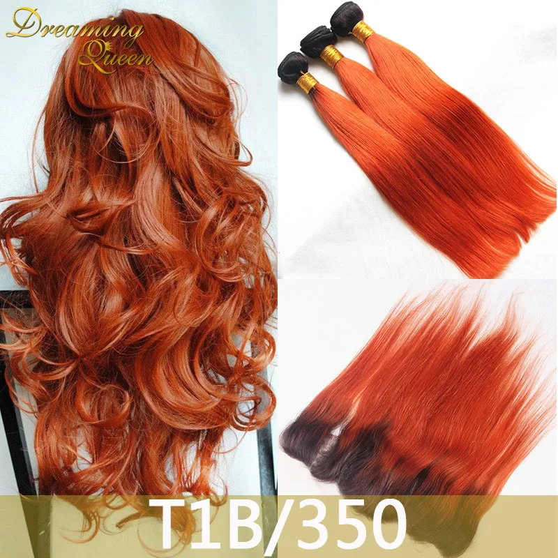 1b 350 Orange Ombre Malaysian Virgin Hair Straight Human 1b 350 Orange Ombre Malaysian Virgin Hair Straight Human Extensions With Lace Frontal 2 Tone Weave On Aliexpress Alibaba