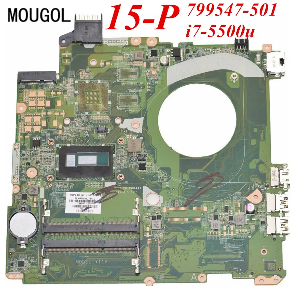 Mougol+ качественная материнская плата для 15-P Материнская плата ноутбука 799547-501 DAY11AMB6E0 I7-5500U DDR3 тестирование