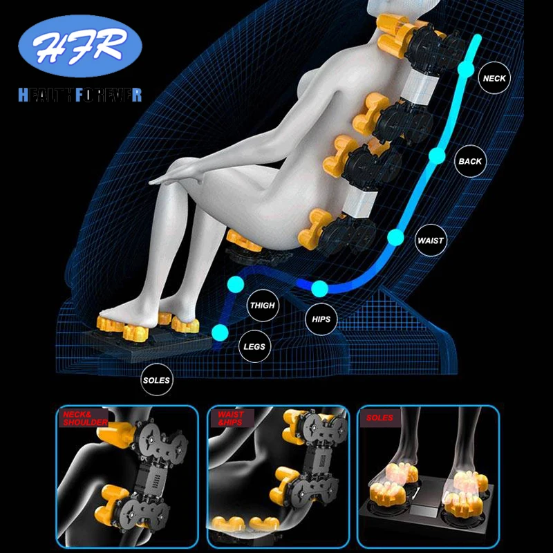 HFR-F01-1 Электропитание цена используется 3d ног шиацу дешевый торговый Электрический массажное кресло для всего тела 4d массажное кресло с нулевой гравитацией