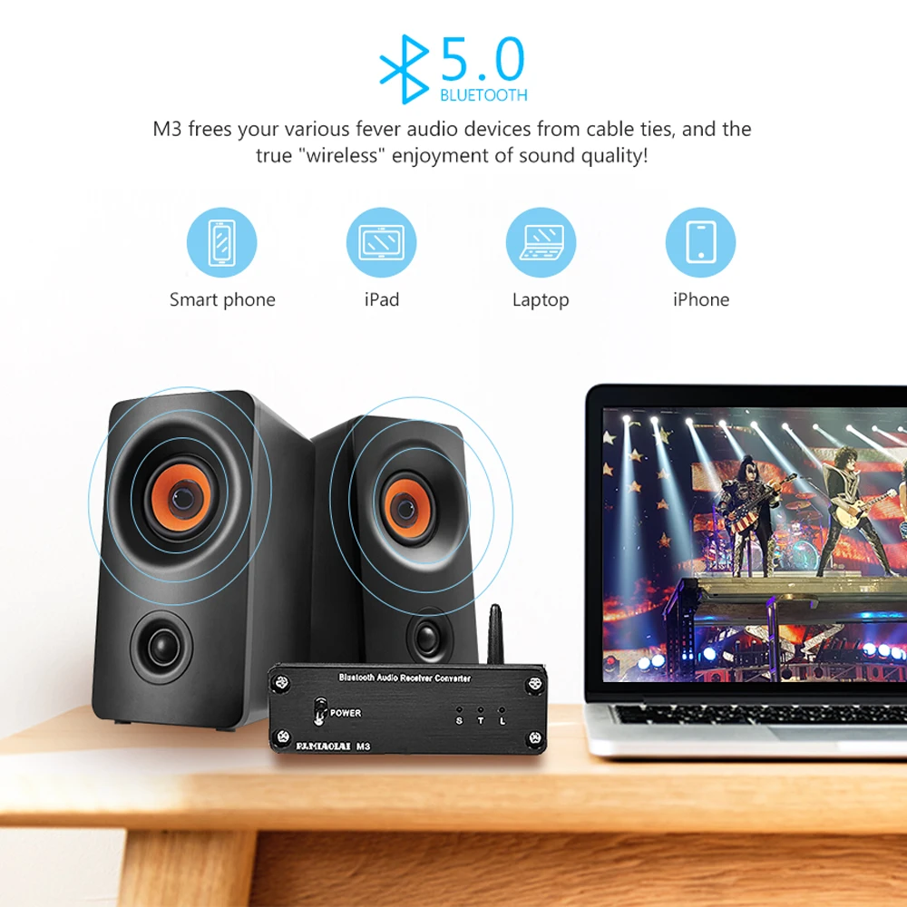 PJ.MIAOLAI M3 Fever HIFI Bluetooth 5 0 адаптер аудио приемник волоконный коаксиальный