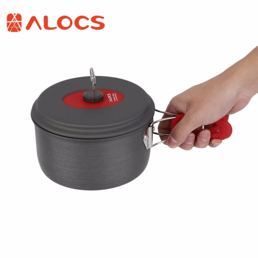 

ALOCS 7pcs/set Portable Ultralight Aluminum Outdoor Camping Hiking Cookware Cooking Picnic Pan Pot Teapot Dishcloth 4 People