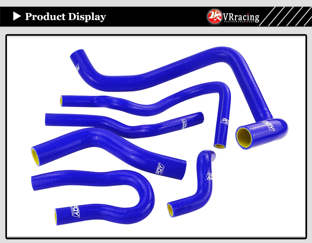 VR RACING-синий и желтый комплект силиконовых шлангов радиатора для CIVIC SOHC D15 D16 EG EK 92-00 6 шт. с логотип pqy VR-LX1303C-QY