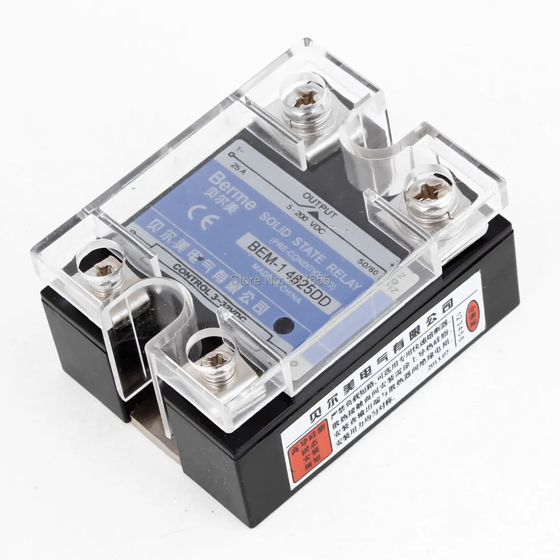 

DC to DC Single Phase Solid State Relay SSR 25A 3-32V 5-200V + Clear Cover