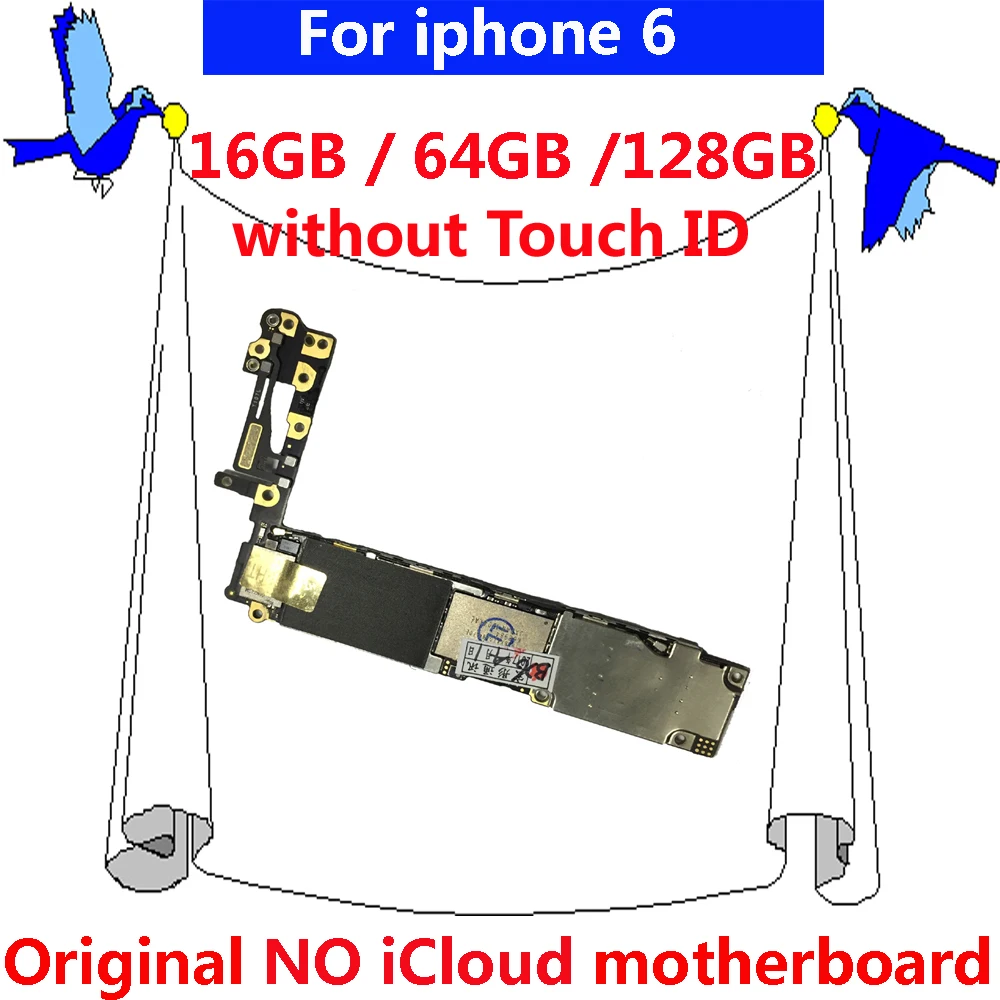 16 Гб 64 128 ГБ оригинальная материнская плата без touch ID для iphone 6 iCloud