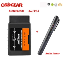 Elm327 V1.5 wifi OBD2 PIC18F25K80 чип-считыватель кода ELM 327 OBDII V1.5 Диагностический Инструмент Дизель/бензин на Android/IOS Автомобильный сканер