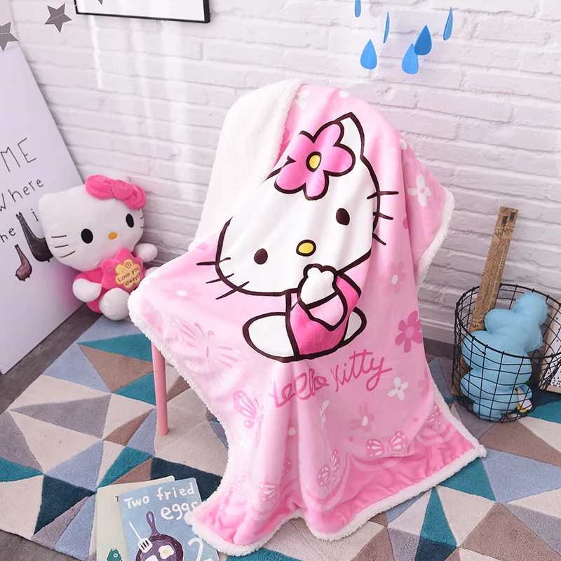 Cartoon Winter KT Fur Blanket Soft Blanket on Bed Coral Fleece Throw