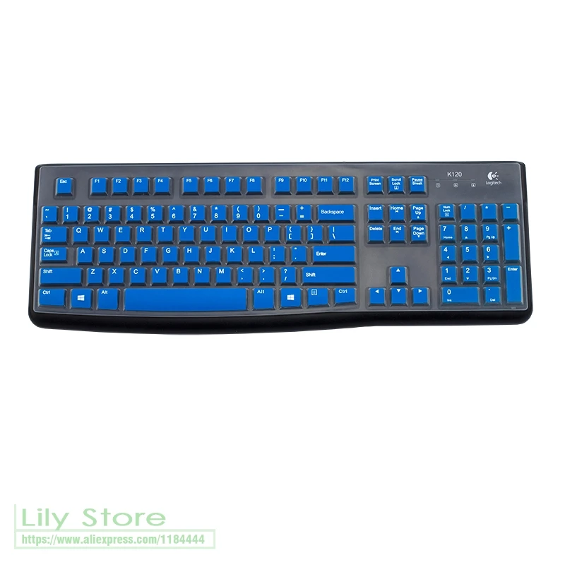 Для logitech MK120 K120 Пылезащитная пленка силиконовая Пылезащитная Механическая Беспроводная настольная клавиатура защитная крышка - Цвет: blue