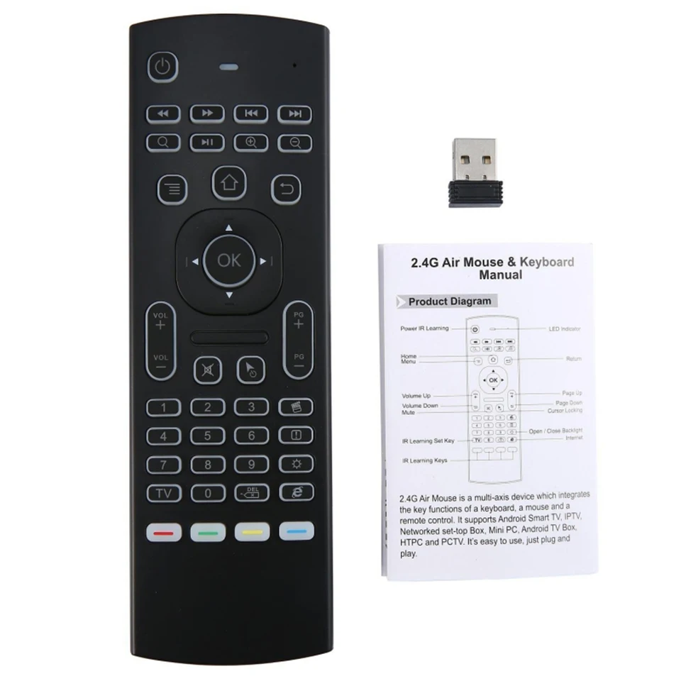 MX3 Air Fly Mouse 2 4 ГГц беспроводная клавиатура дистанционное управление