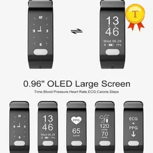 0,96 большой экран ЭКГ крови Давление Smart пульсометр Фитнес браслет Водонепроницаемый Smart запястье для IOS и Android