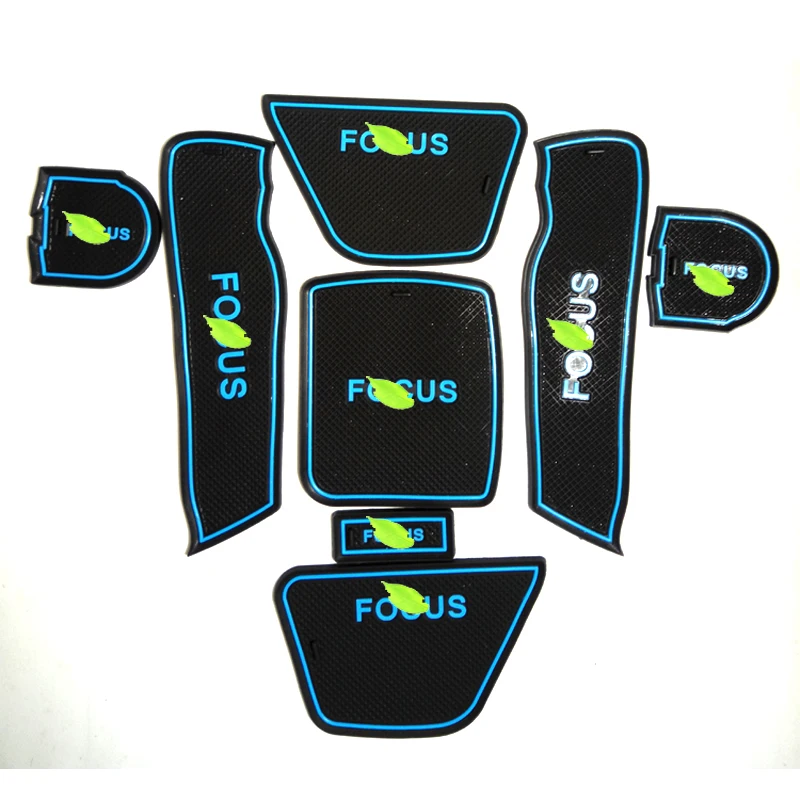 

Free Shipping High Quality Silica Gel Door Groove Mat Gate slot mat Cup Non-slip mat For 2009-2013 Ford Focus 8PCS