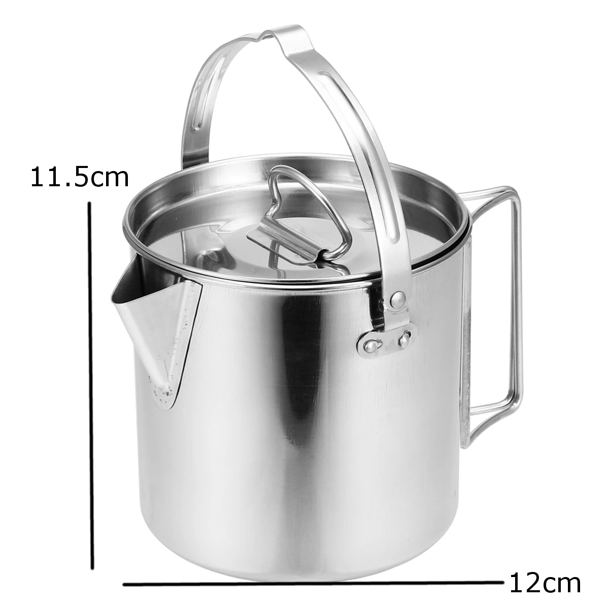1.2L Acero inoxidable colgante al aire libre Pan Pot tetera cafetera hervidor acampar al aire libre Picnic utensilios de cocina hervir el agua Cocina