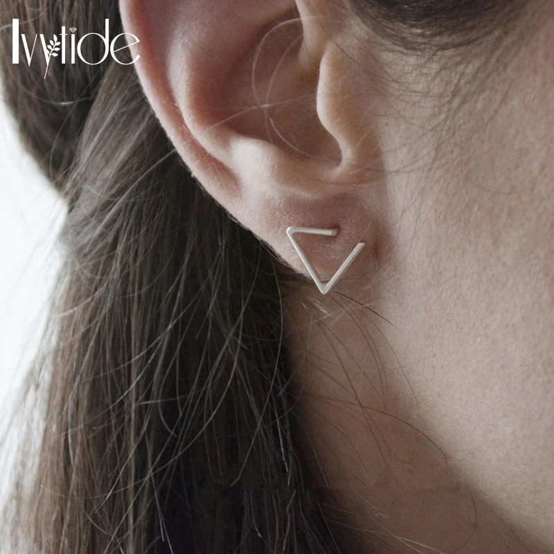 

Lvytide Triangle earrings Thin post ear jewelry Simple stud earring Minimalist Geometric Minimal Jewelry Earrings for women