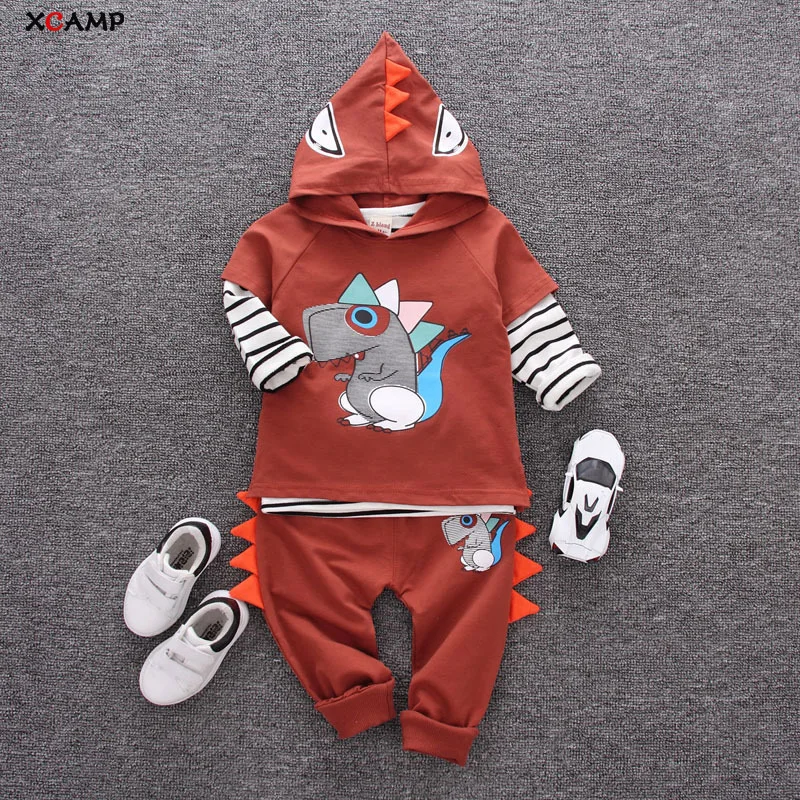 XCAMP Children Sets Boys Clothing Autumn Winter Sets Cartoon Animals