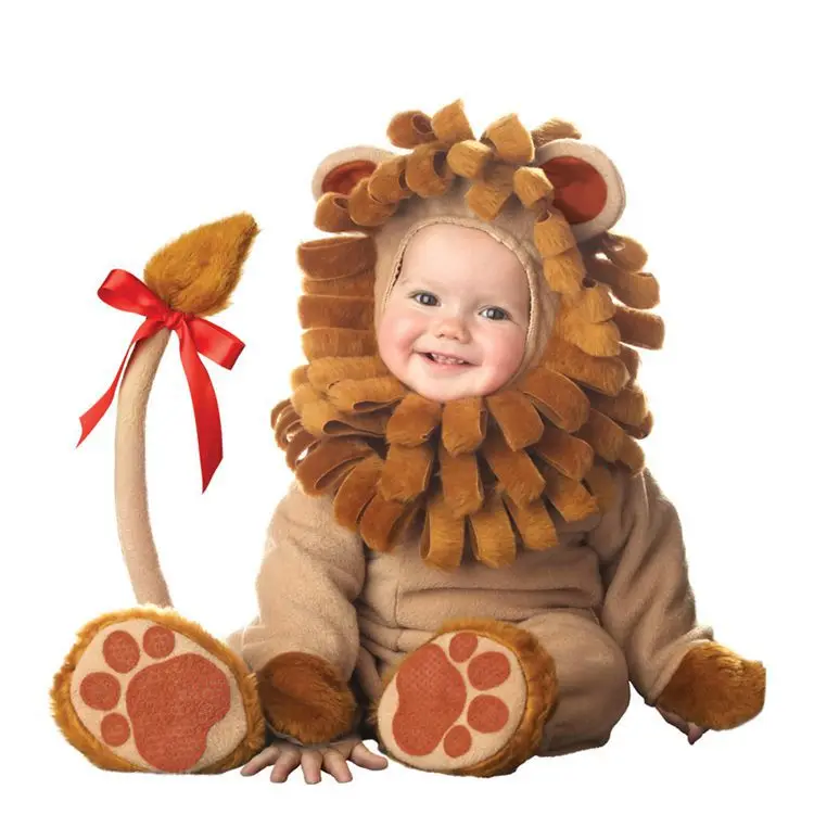 Рождественский милый детский костюм с животными комбинезон с принтом льва и динозавра для мальчиков, Детский комбинезон на Хэллоуин, одежда для косплея, подарок персонажа