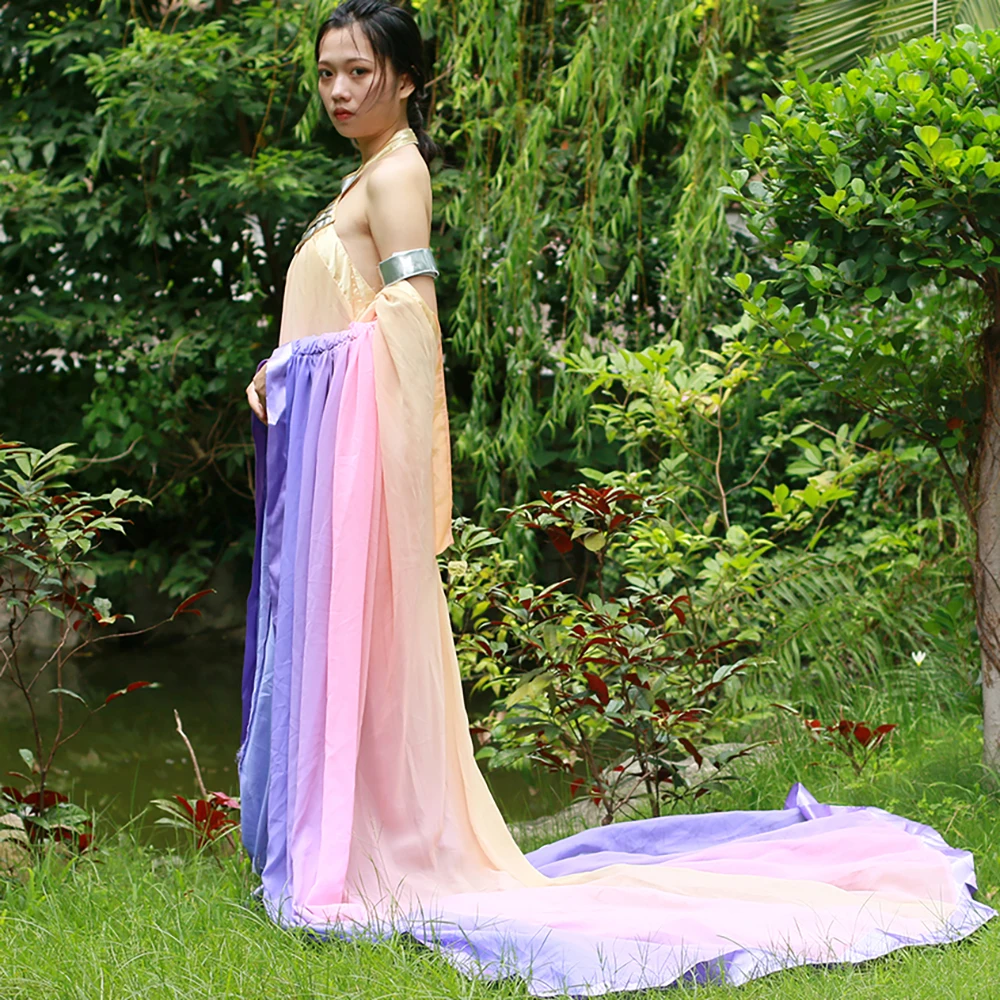 Cos Star Wars Dress Cosplay Queen Padme Naberrie Amidala Dresses Chiffon Women Adult Halloween Party Prop1 (7)