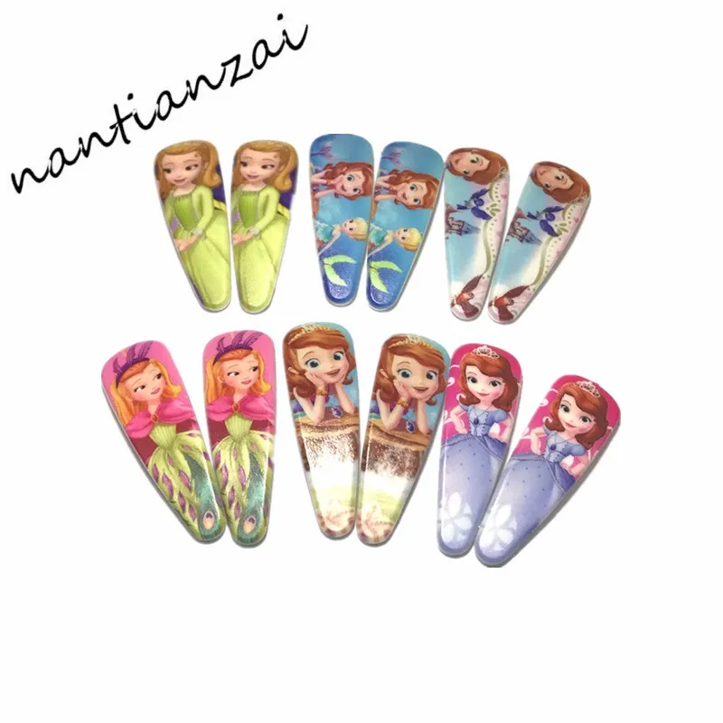 

2PCS Girls Cartoon Princess Sofia Hair pins Kawaii BB Hair Clips Headwear Headwear hair accessories accesorios para el cabello