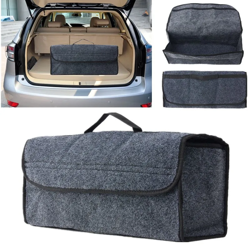 

Car Durable Soft Felt Storage Box Trunk Bag Anti-slip Multi-use Tools Organizer Bag Carpet Folding Emergency Box Saving Space