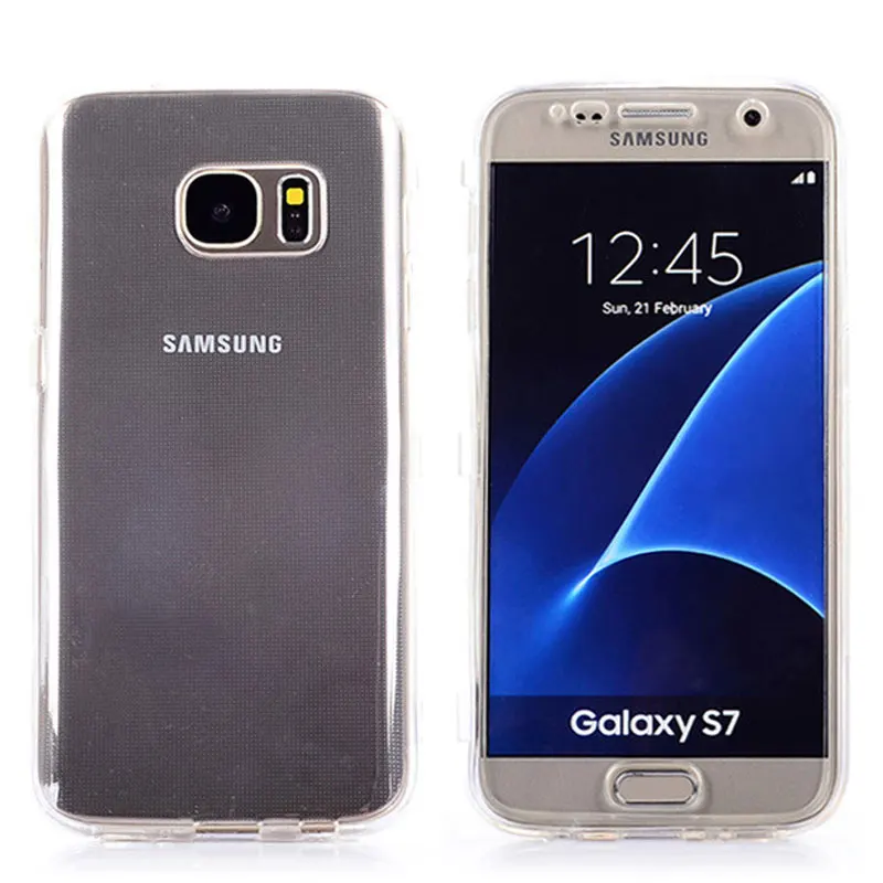 For Samsung Galaxy s6 edge Case Flip Clear Tpu Cover Silicone Transparent Coque Carcasa Touch Screen Protector Bag | Мобильные