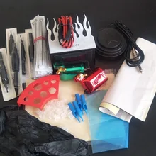 Полный комплект татуировки 2 шт роторная тату машина пистолет блок питания, иглы ручка наконечник для профессиональных тату наборы