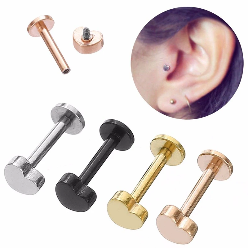 Внутренний спиральный хрящ Tragus Labret 1 шт. серьги штанга из нержавеющей стали