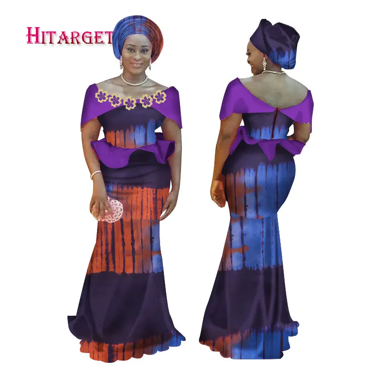 2019 Африканский платья для женщин для пикантные Smart платье оборками с открытыми плечами летние повседневное, праздничное, вечернее длинное