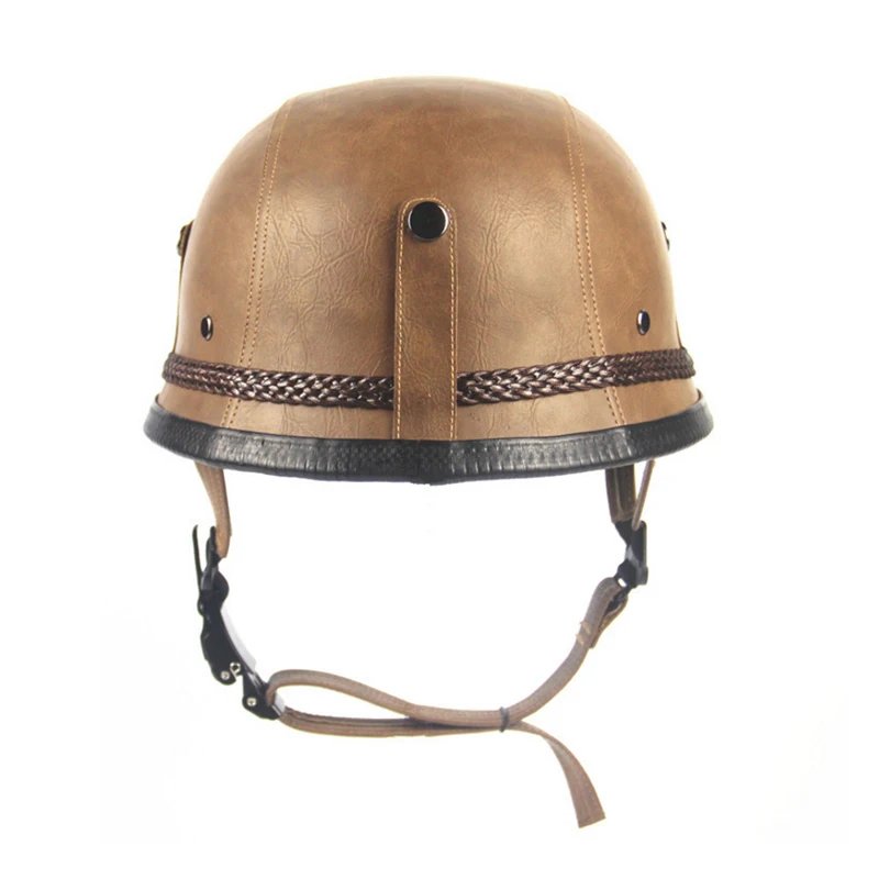 Leather Motorcycle Vintage Half Helmet Adult Helmet For Biker Cruiser Scooter Touring Universal For Harley Helmet Net Free Send