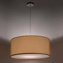Простой современный подвесной светильник из льняной ткани в скандинавском стиле для столовой, спальни, кабинета, бара, одного круглого дизайна, подвесные лампы ZS115