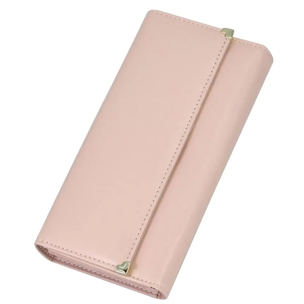 Кожаный бумажник Для женщин Сплошной Цвет три складки сумка кошелек