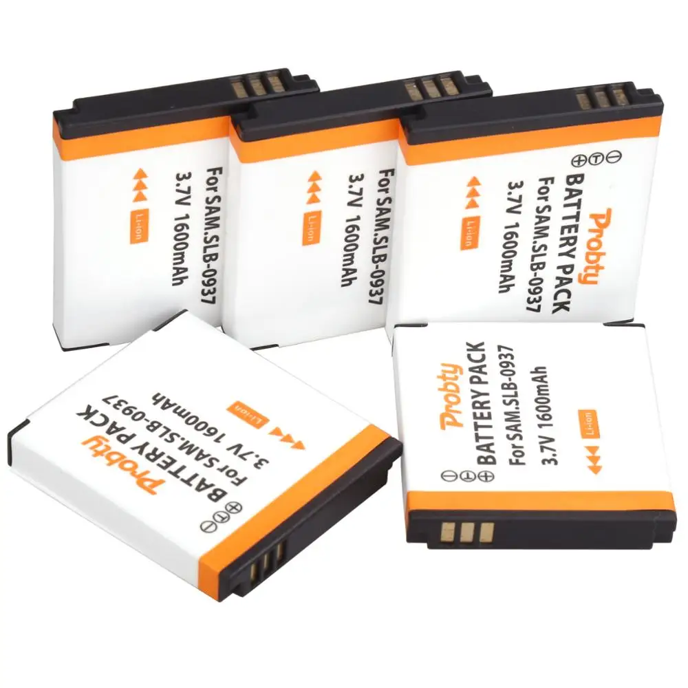 

5 Pcs/lot 1600mah SLB-0937 SLB0937 camera battery for Samsung SLB-0937 Samsung CL5, CL50, i8, L730, L830, NV4, NV33, PL10, ST10