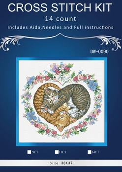 

ONEROOM cats sleeping Counted Cross Stitch 1 4thCT Cross Stitch Sets Wholesale cartoon Cross-stitch Kits Embroidery Needlework