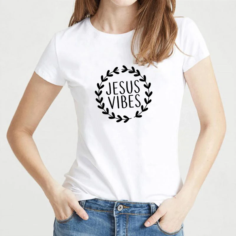 Jesus Vibes футболка Faith Christian Jesus Graphic Sabbath Pray, женская модная Эстетическая футболка, цитата, винтажные футболки, топы - Цвет: FR28-FSTWH-