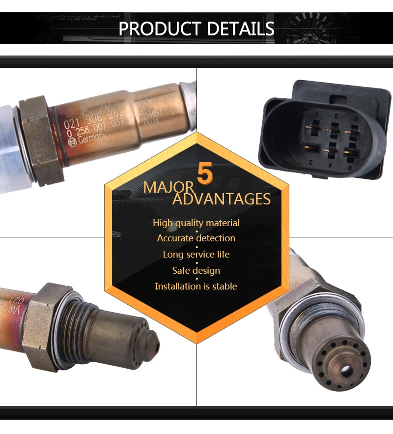 Oxygen Sensor Lambda Probe Sensors O2 Air Fuel Ratio For 99-05 VW Jetta 1.8L-L4 0258007057 021906262B 06B906265D 06B906265M  (1)