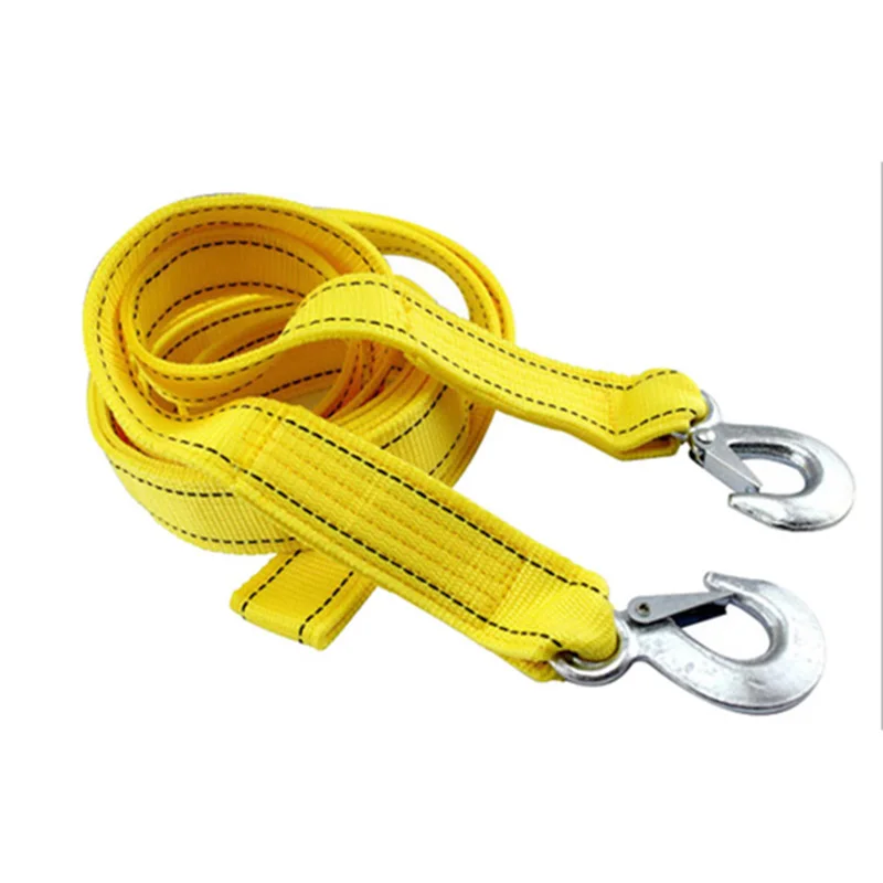 1 шт. буксировочная веревка 4 метра 5 тонн Емкость с металлическими крючками для тяги автомобилей CSL2018 - Название цвета: Цвет: желтый