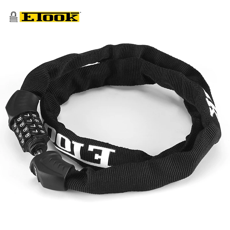 

ETOOK Bike Chain Lock 4-Digit Combination Lock For Bicycle Motorcycle Scooter Helmets Anti-theft Cycling Bicycle Lock Password