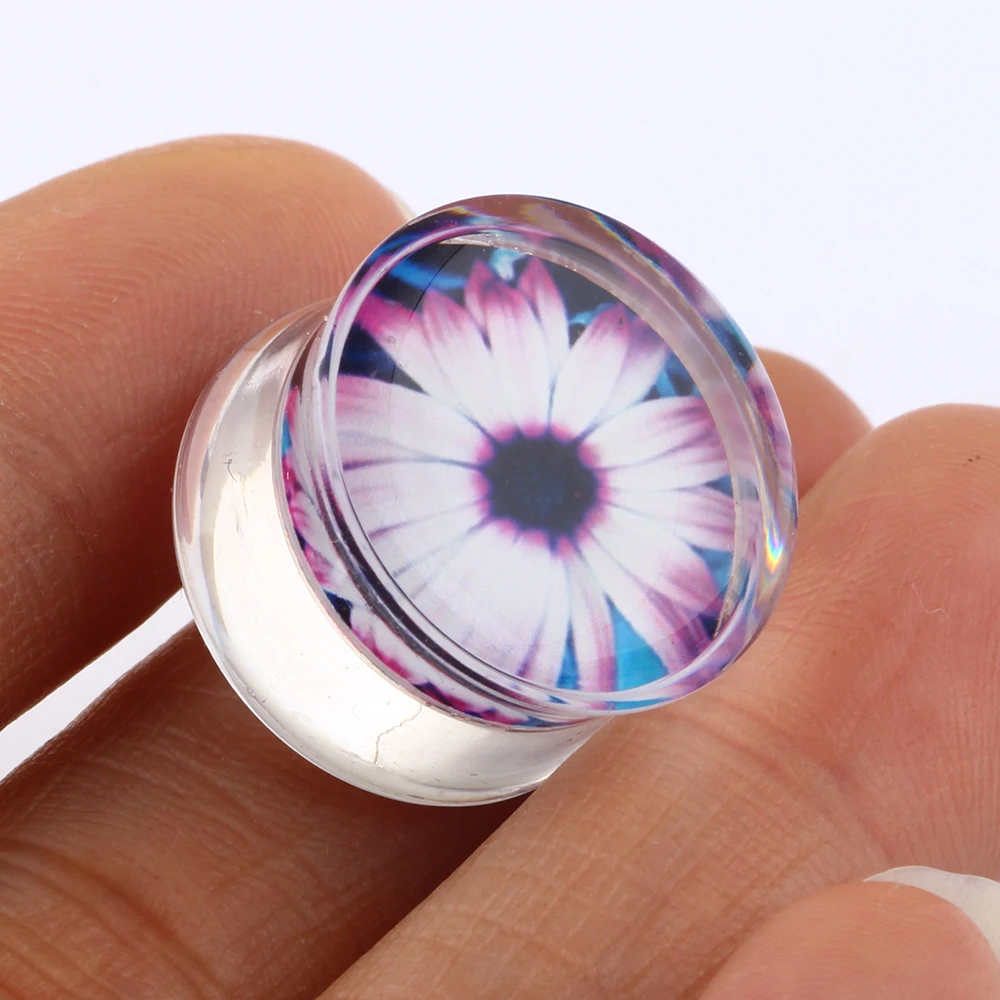 JUNLOWPY UV Acrylic Flared Wholesale Body Jewelry Ear Plugs Flesh Tunnel Expander Tragus Helix Cartilage Earring Gauges Piercing