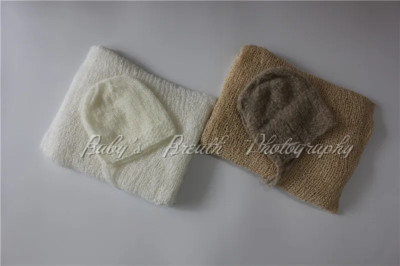 Knit Newbron Hat and Blanket Set Newborn Knit Mohair Hat Stretch Wrap Photography Prop Bonnet Wrap Set Knit Newbron Hat and Blanket Set Newborn Knit Mohair Hat Stretch Wrap Photography Prop Bonnet Wrap Set