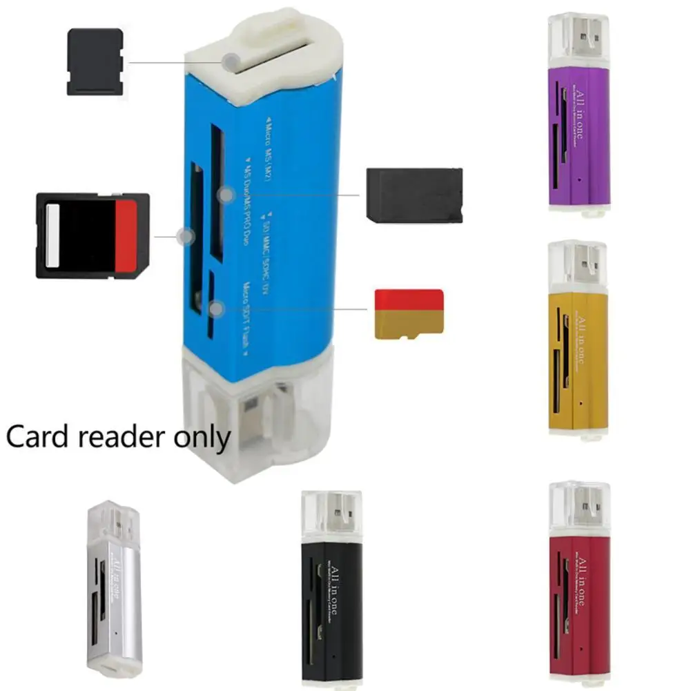 Высокое качество четыре в одном многофункциональный USB2.0 кард-ридер TF, все-в-одном sd-карта мини алюминиевый сплав кард-ридер