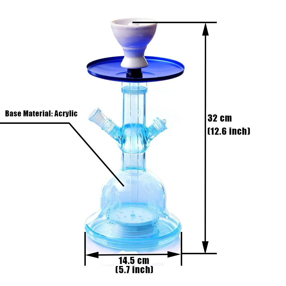 Акриловый кальян с цветным светодиодный светильник табак тарелка чаша шланг Nargile Sheesha Narguile Chicha кальян набор