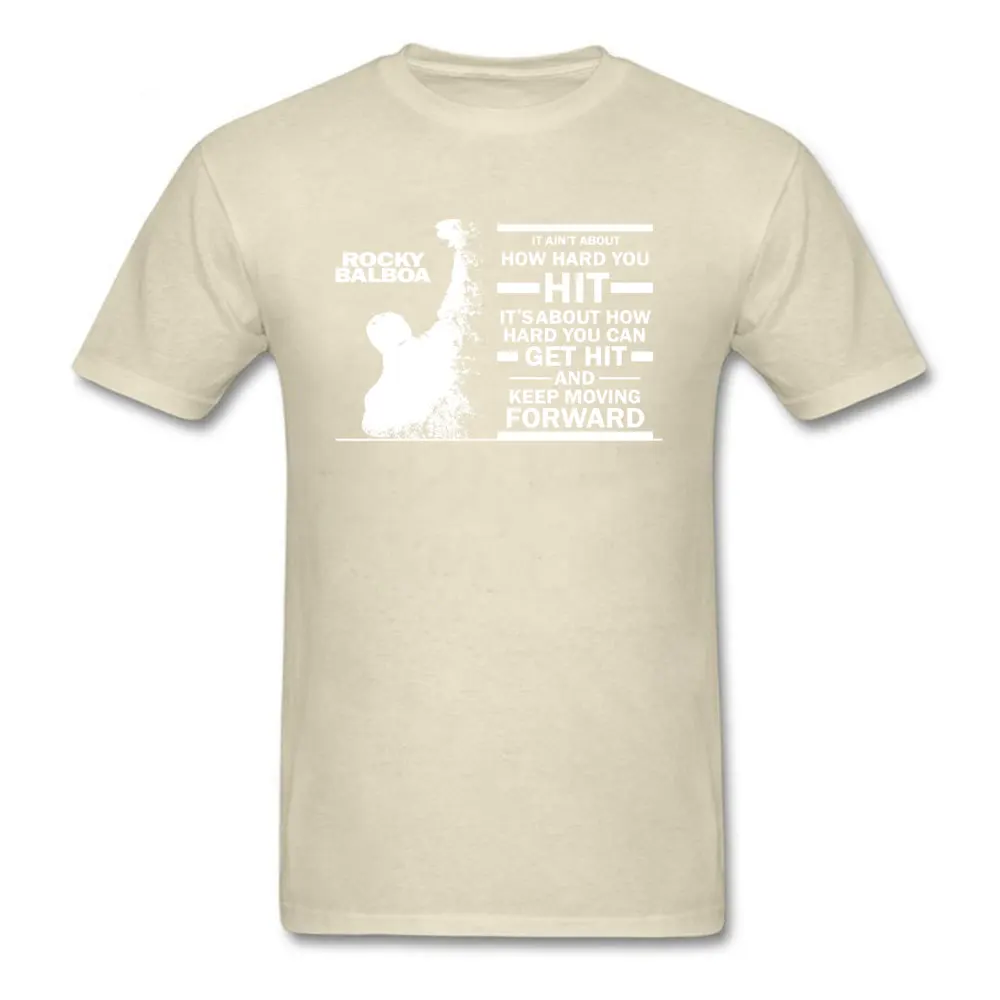 WhiteROCKY-BALBOA6271354Y Summer 100% Cotton Round Neck Tops Tees Short Sleeve Personalized T Shirt Fashion Custom T Shirts WhiteROCKY-BALBOA6271354Y beige