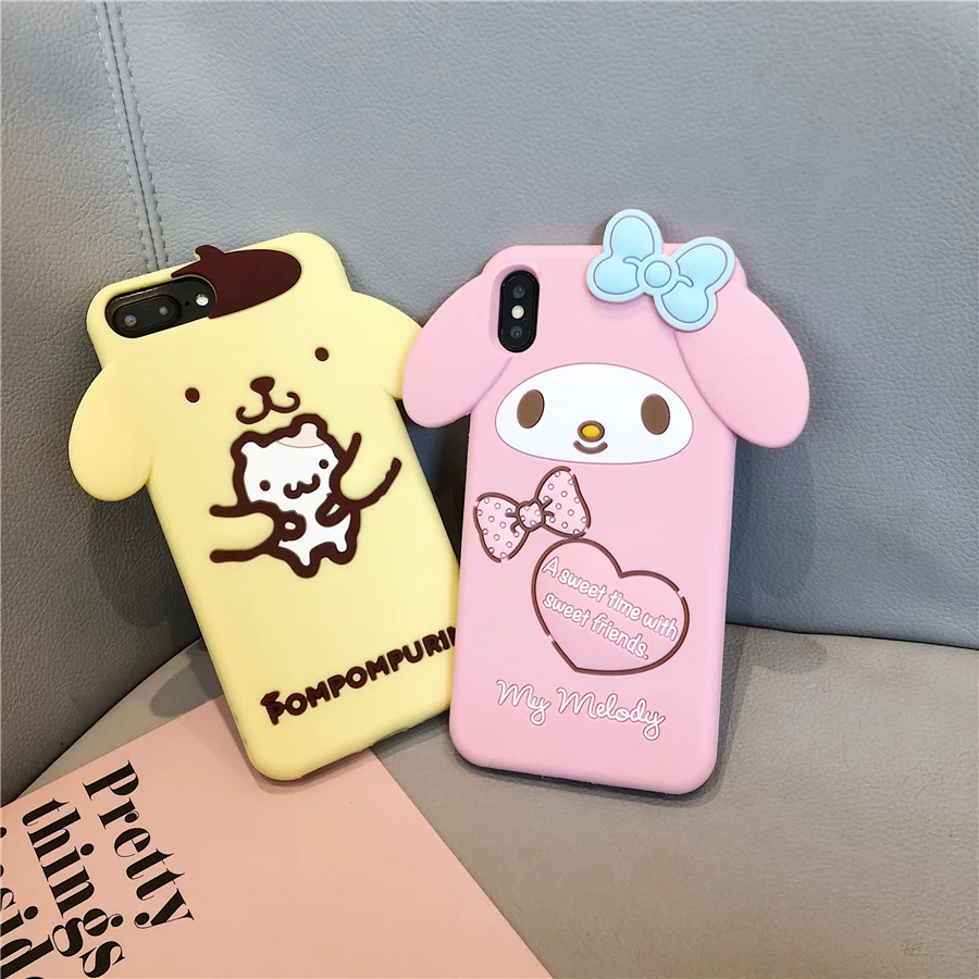 3D милый чехол для телефона с мультипликационным принтом My Melody Pom Purin Dog iPhone 6 6s 7 8 Plus