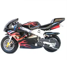 Two-stroke engine Multicolor mini motorcycle Front and rear disc brake 49 cc mini sports car