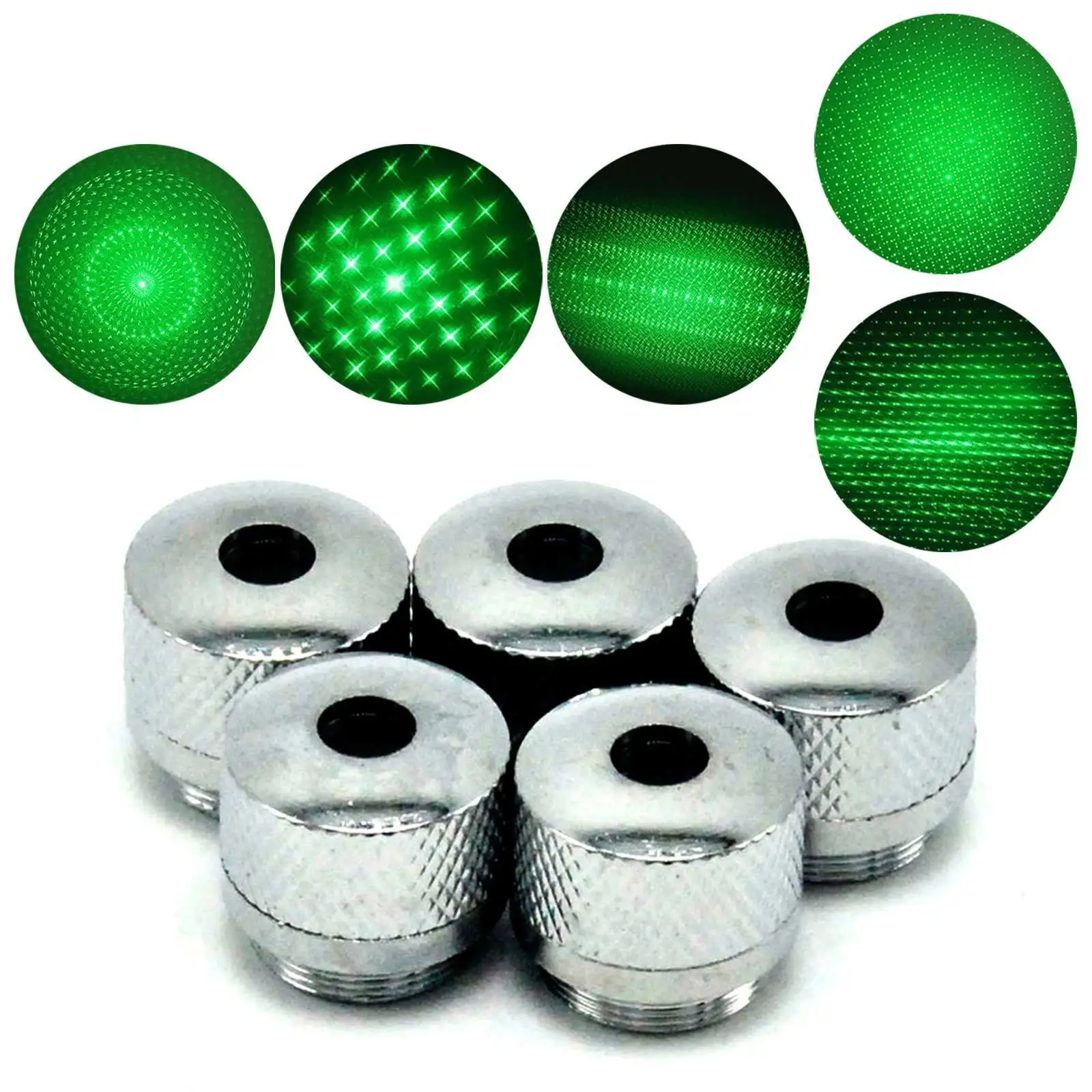 

5 star caps with 5 patterns Grid lens for laser pointer style
