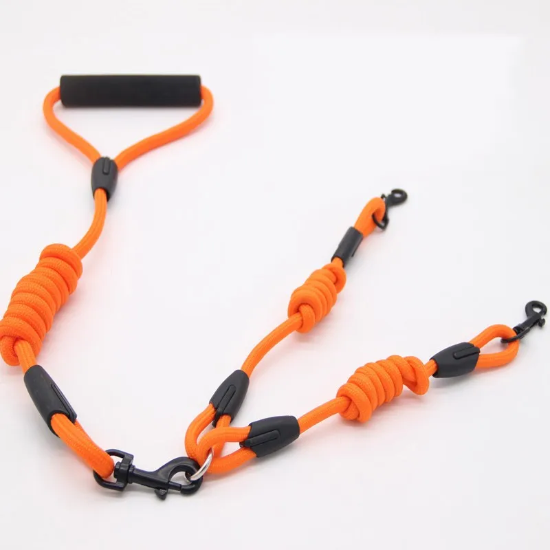 New Nylon Dog Double Leashes Necktie Collar Dogs Safe Accessories Seat Belt For Puppy Harness Dog Training Leashes Pet Supplies10