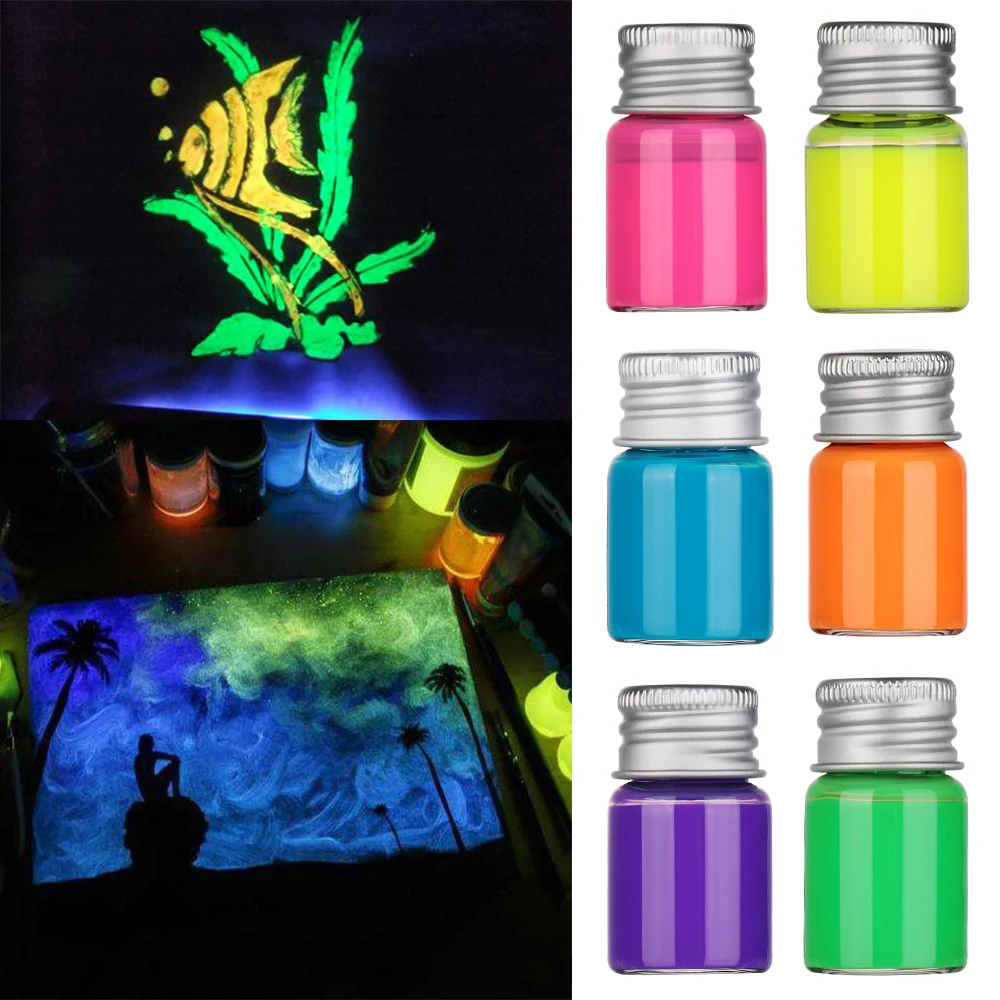 

5ml Glow in Dark Graffiti DIY non carbon Fluorescent ink Luminous ink Paint Bright Pigment Shiny Multifunction Tattoo Inks