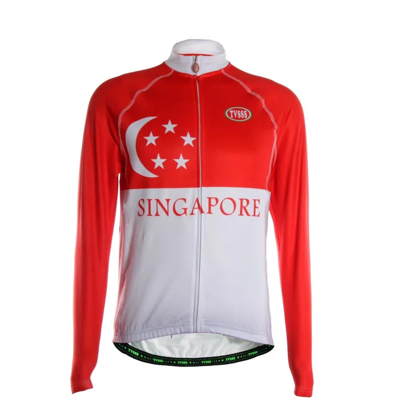 TVSSS New Design SINGAPORE Flag Men's Long Sleeve Winter Thermal Fleece